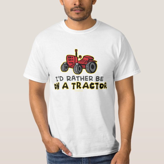 T-shirt Humoristique je préfère être sur un tracteur (Devant)