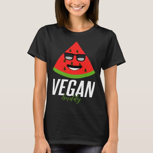 T-shirt Humorous Vegan Buddy Artwork (Devant)