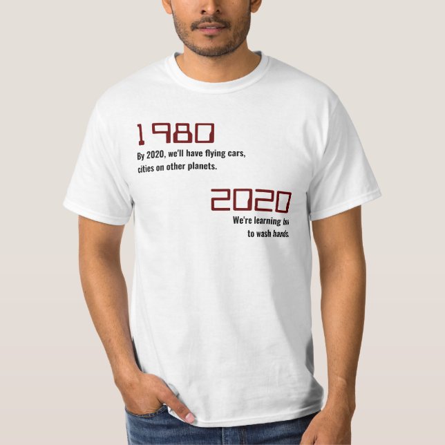 T-shirt Humour 1980 contre 2020 (Devant)