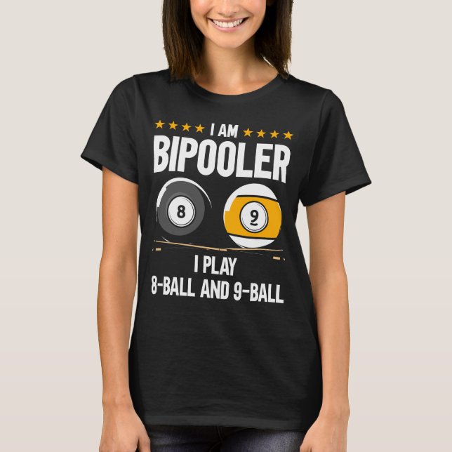 T-shirt humour à 8 balles et 9 balles Billard amusant (Devant)