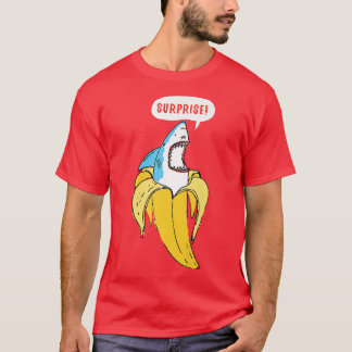 T-shirt Humour à la mode Banana Shark Surprise