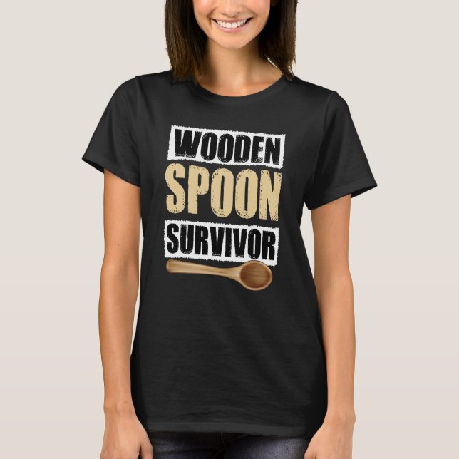 T-shirt Humour adulte et survivante de la cuillère en bois (Devant)