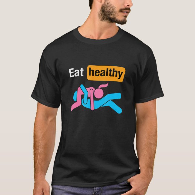 T-shirt Humour Adulte Manger Des Valentines Saines Journée (Devant)