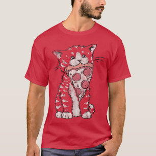 T-shirt Humour alimentaire animal à la mode Pizza Kitty