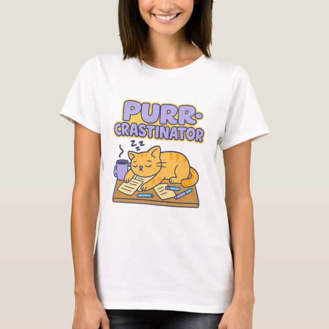 T-shirt Humour animal de compagnie Tee Décontracté - Chat  (Devant)
