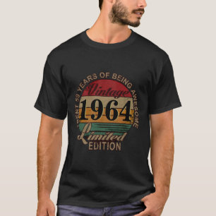 T-Shirt Humour Anniversaire 60 Ans 1964 Look Vinta
