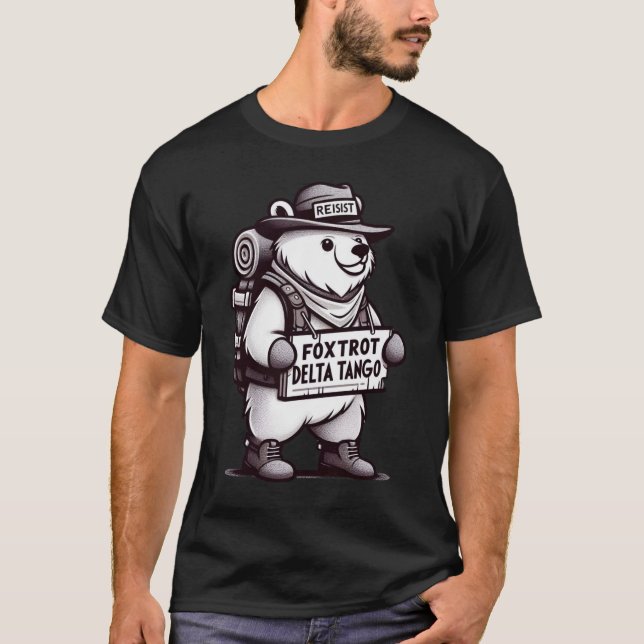 T-shirt Humour Bear Tee - Foxtrot Delta Tango Conception d (Devant)