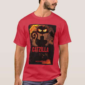 T-shirt Humour Catzilla Sur Le Célèbre Film Monster