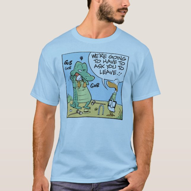 T-shirt Humour de bande dessinée de croquet de crocodile (Devant)