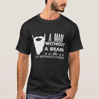 T-shirt Humour de barbe : Un homme sans barbe