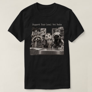T-shirt Humour de café pour technicien vétérinaire Raton l