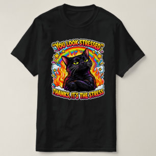 T-shirt Humour de chat noir sarcastique Citation drôle d