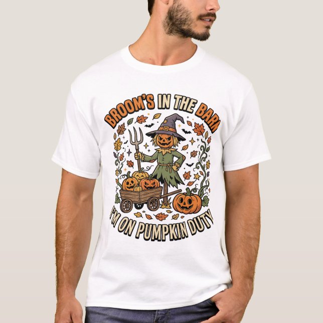 T-shirt Humour de citrouille de sorcière d'Halloween (Devant)