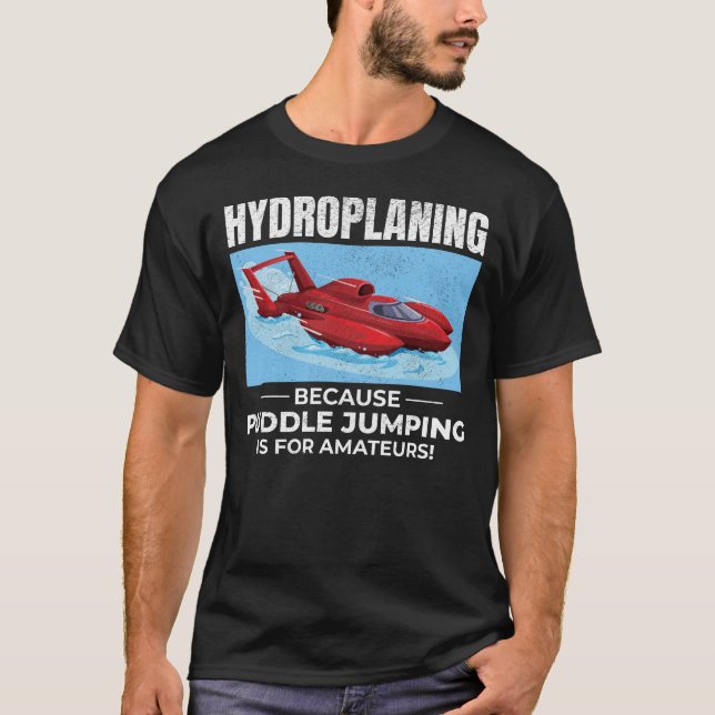 T-shirt Humour de course de bateau à hydravion déroutant (Devant)