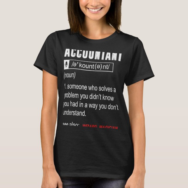 T-shirt Humour de définition comptable Voir aussi Compte d (Devant)