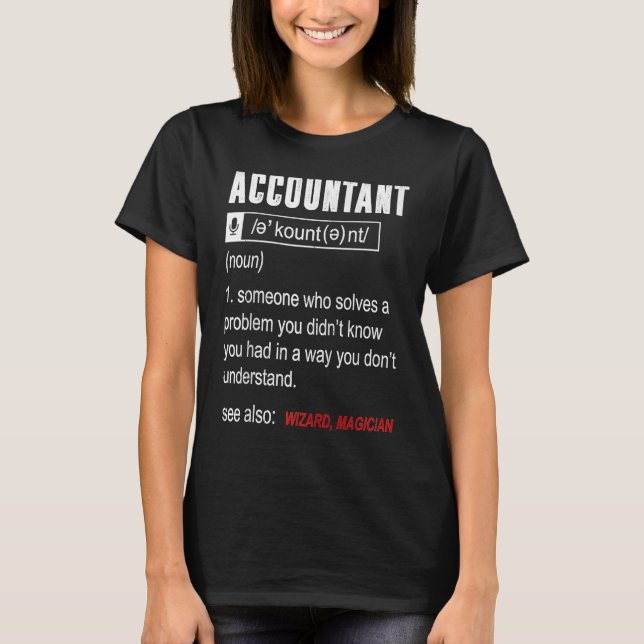 T-shirt Humour de définition comptable Voir aussi Compte d (Devant)
