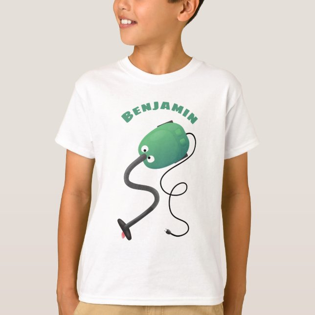 T-shirt Humour de dessin animé de l'aspirateur mignon (Devant)