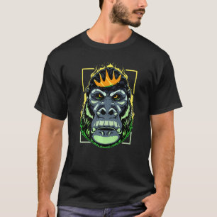 T-shirt Humour de Gorille Roi Angry Ape Singe Primate Maca