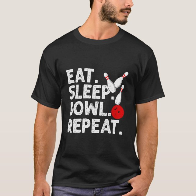 T-shirt Humour de la citation de Bowling Répéter le bol de (Devant)