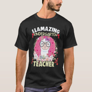 T-shirt Humour de lama floral pour un professeur d'école m