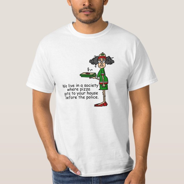 T-shirt Humour de livraison de pizza (Devant)