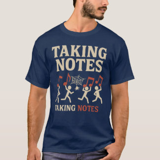 T-shirt Humour de musique - Stickman Stealing Notes Design