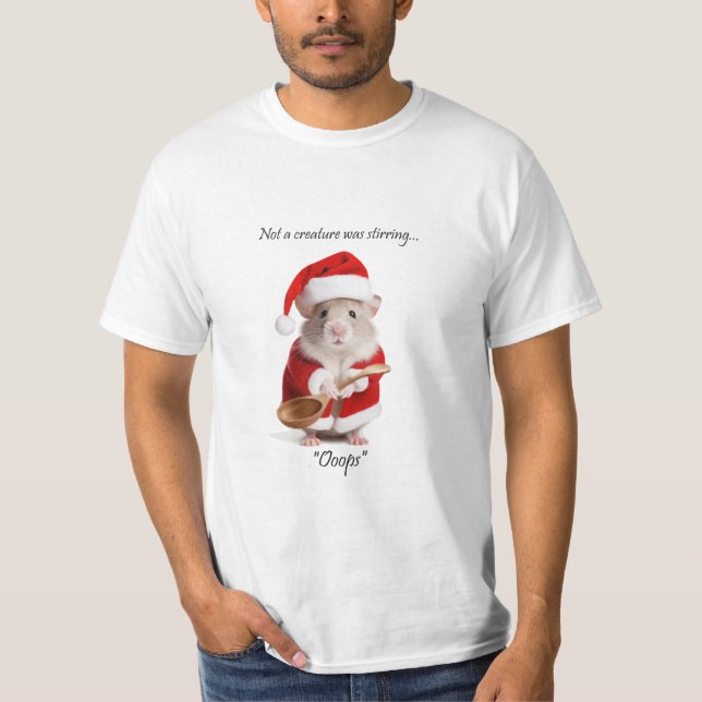 T-shirt Humour de Noël pas une créature remuait la souris (Devant)