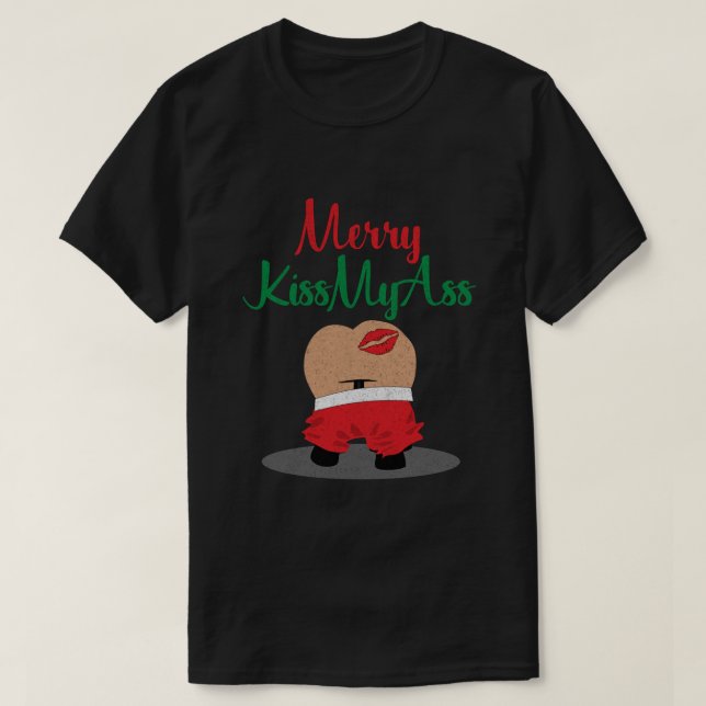 T-shirt Humour de Noël Sassy Joyeux KissMyAss (Design devant)