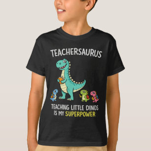 T-shirt Humour de professeur Teachersaurus avec de petits