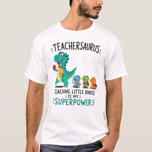 T-shirt Humour de professeur Teachersaurus avec de petits