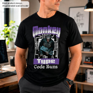 T-shirt Humour de programmeur fait tourner le code tapé pa