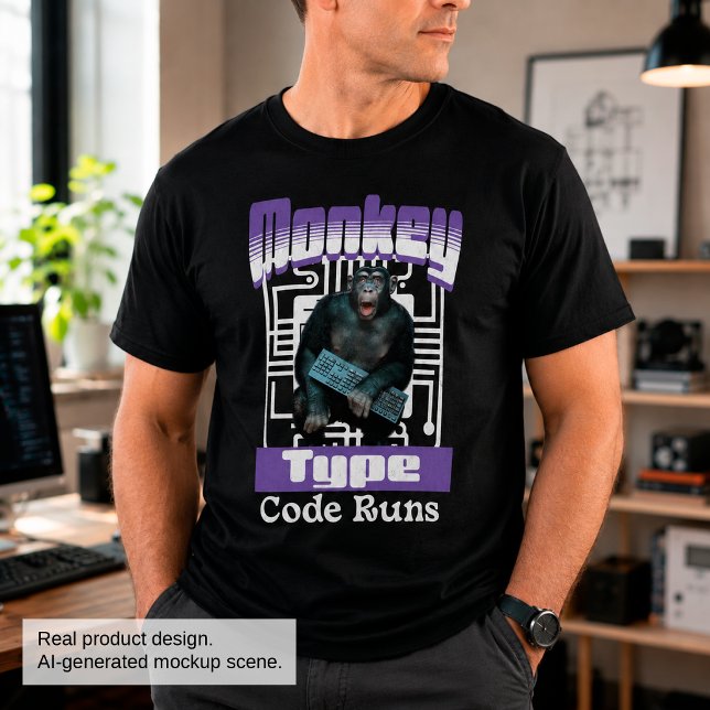 T-shirt Humour de programmeur fait tourner le code tapé pa (Créateur téléchargé)