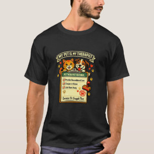 T-shirt Humour de thérapie animale avec design de chat et 