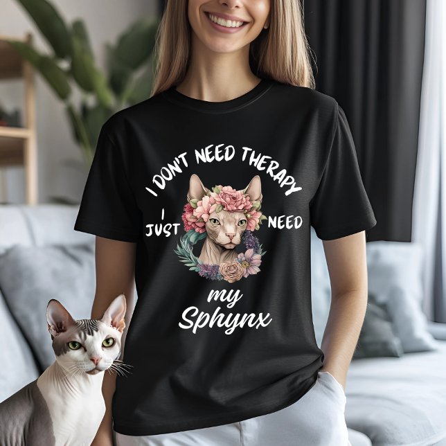 T-shirt Humour de thérapie de chat Sphynx (Créateur téléchargé)