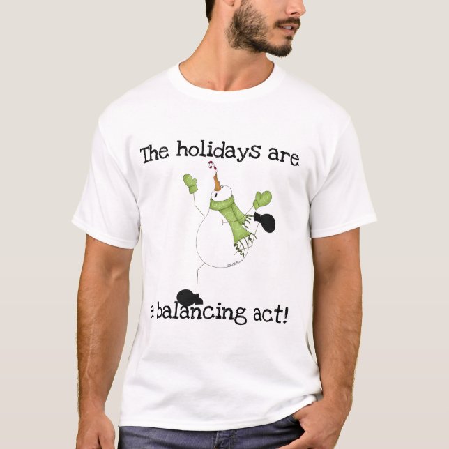 T-shirt Humour de vacances Snowman (Devant)