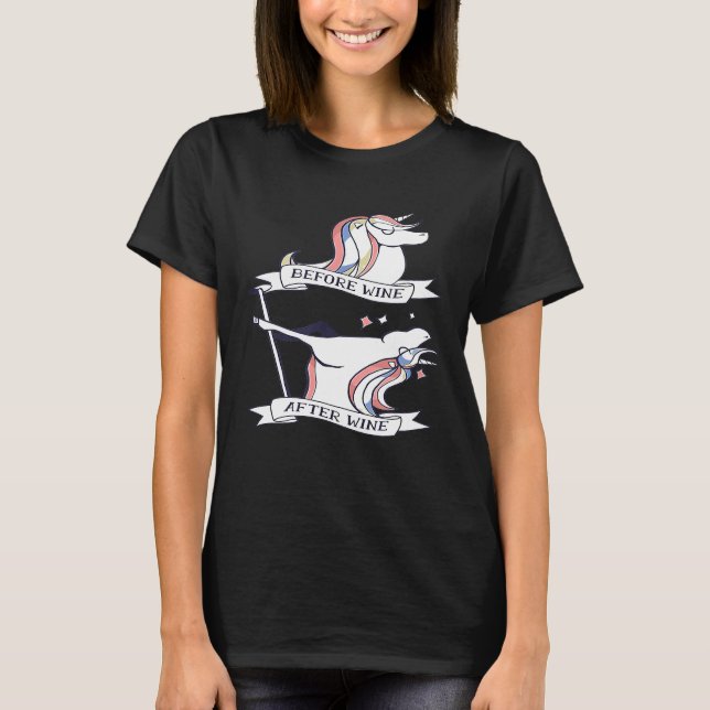 T-shirt Humour de vin Unicorn (Devant)