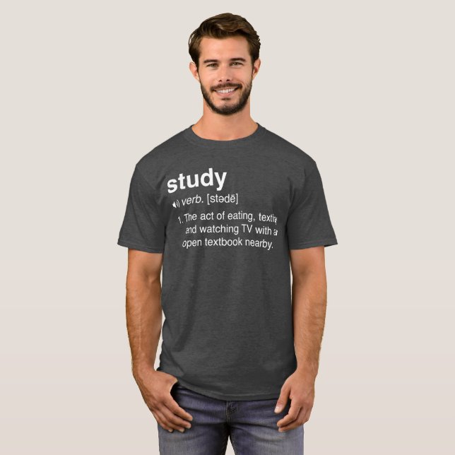 T-shirt Humour d'école de définition d'étude (Devant entier)