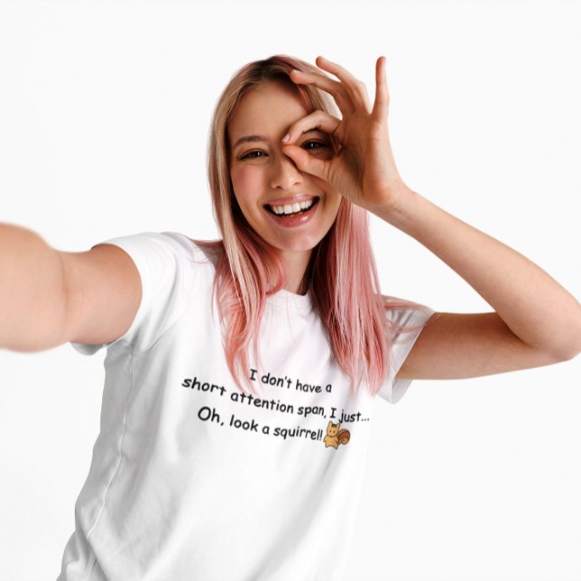 T-shirt Humour d'écureuil à courte attention (Créateur téléchargé)