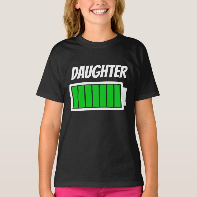 T-shirt Humour d'énergie de batterie haute fille (Devant)