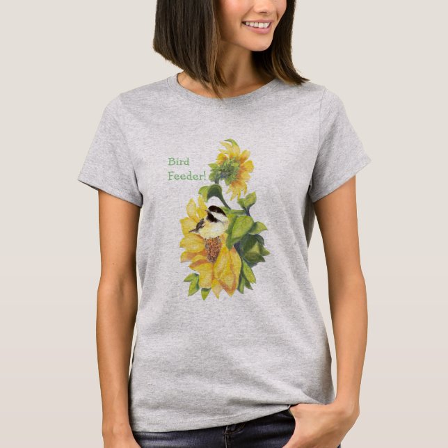 T-shirt Humour d'engraissement d'oiseaux avec le poulet su (Devant)
