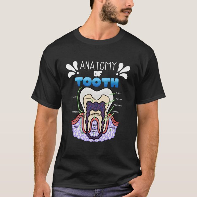 T-shirt Humour Dentiste D'Anatomie Des Dents Pour Orthodon (Devant)