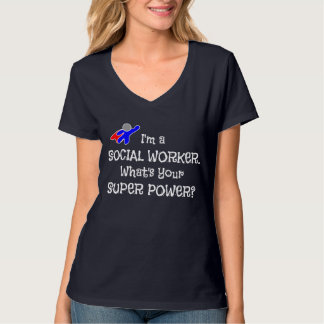 T-shirt Humour des travailleurs sociaux - Lettres blanches