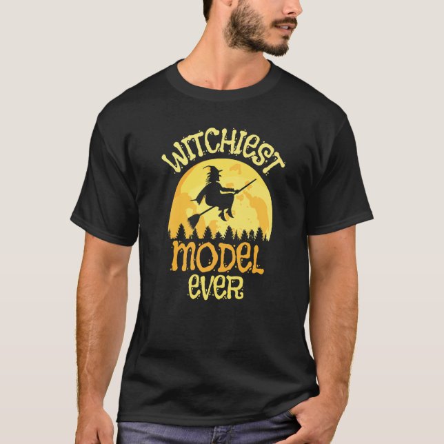 T-shirt Humour d'Halloween de sorcière modèle (Devant)
