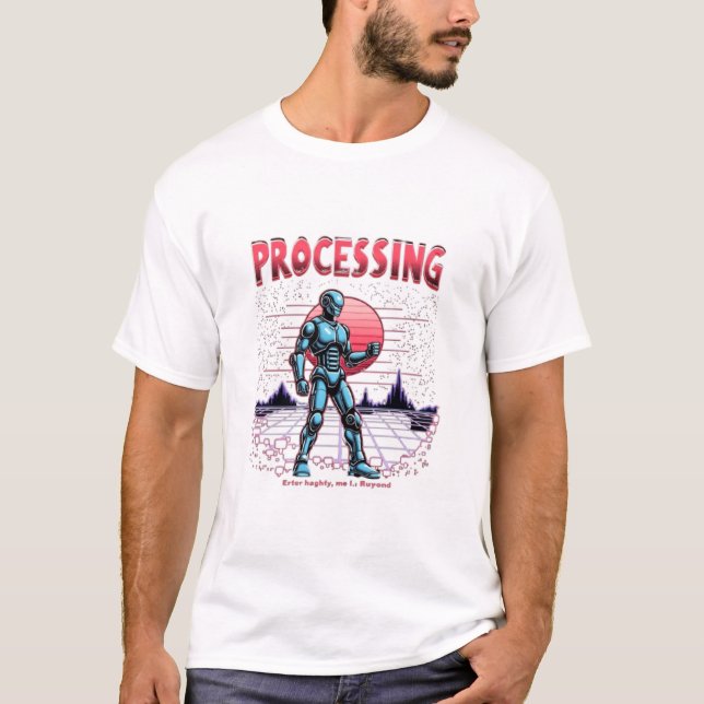 T-shirt Humour d'IA rétro-futuriste (Devant)