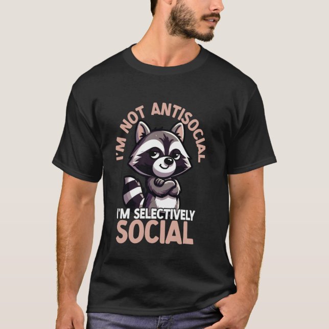 T-shirt Humour d'introverti sélectivement sociable de rato (Devant)