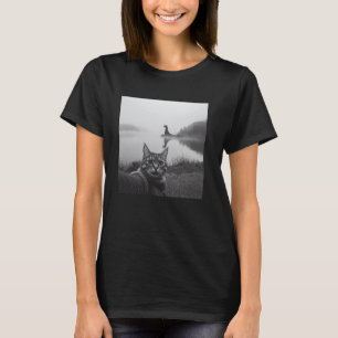 T-shirt Humour drôle de cryptide Chat Selfie avec Nessie L