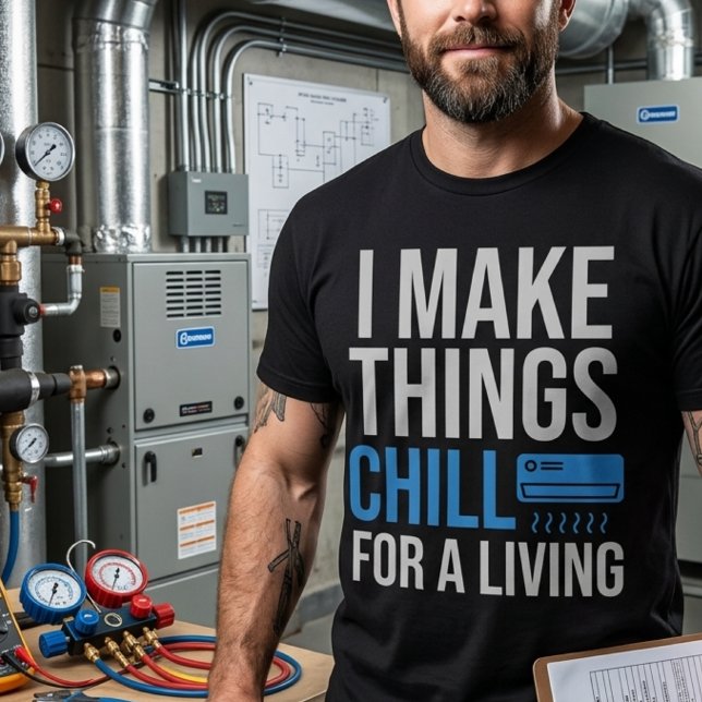 T-shirt Humour drôle de technicien CVC (funny hvac tech - i make things chill)
