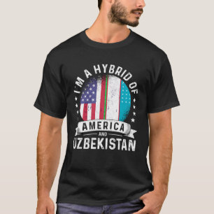 T-shirt Humour du drapeau du Patriot américain ouzbek