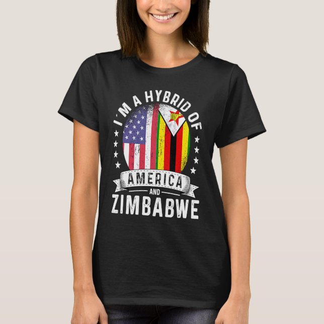 T-shirt Humour du drapeau du patriote américain du Zimbabw (Devant)