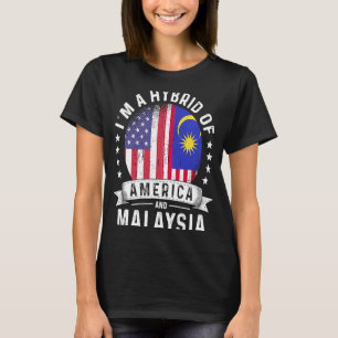 T-shirt Humour du drapeau du patriote américain malaisien